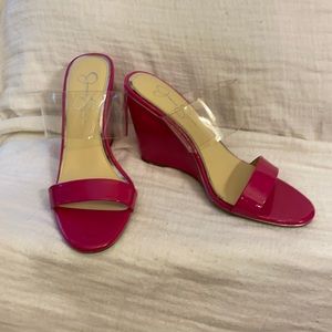 Sandals, Hot pink wedge heel Jessica Simpson